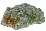 Cubic, Blue-Green Fluorite Crystals on Quartz - China #163240-2